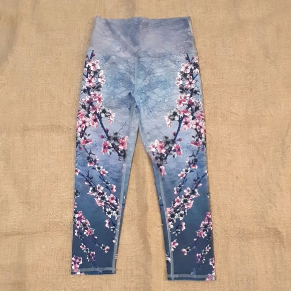 Evolution and Creation Pants - Evolution and Creation Size 10 approx Floral Jogger Leggings Grey Pink